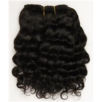 Black/brown #1B  wavy mohair weft coarse  6-8" x200"  26366  FP