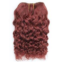 Dark auburn red 33 curly mohair weft coarse  7-8" x200"  26604  FP