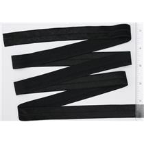 Crownette trims satin finish fold over elastic Black  3/4" offset 1 yd 26707