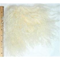 5 1/2 x 3 5/8 + " Natural White Tibetan lamb skin 4-6' hair 26871