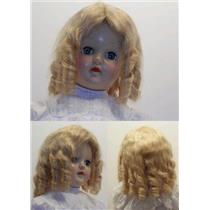 Mohair Wig sausage curls hand sewn blonde sz 9 "  11994