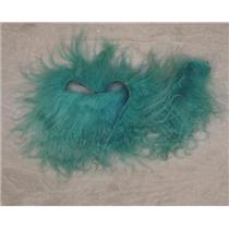 Brilliant turquoise tibetan lamskin scrap sample  22964