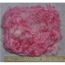 yellow silk fibers 14 g  0.5 oz dyed pink  23776