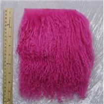 2" sq fuschia 2 tibetan lambskin doll hair  seam  23877