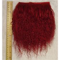 2" sq Carmine red tibetan lambskin doll hair  23918