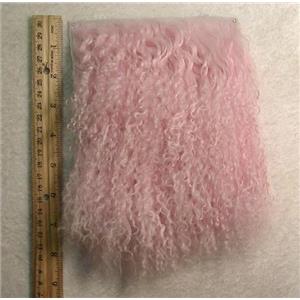 3" sq light pink Tibetan lambskin no seam wig 24345