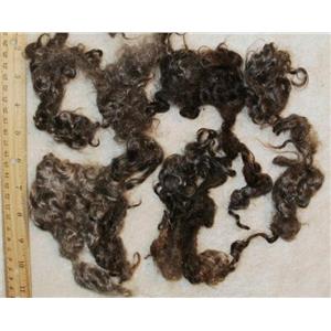 Mohair washed adult dark gray curly 3-6"  1 oz 24466