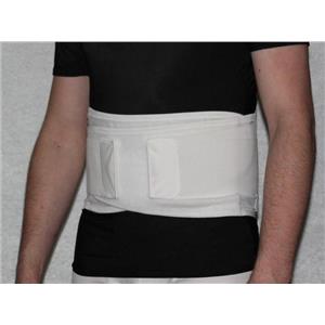 mens 2XL lumbar back support / waist cinch belt  white  adjustable # 25323