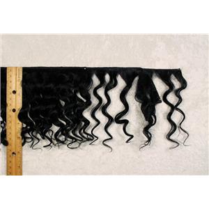 Yak hair weft Black wavy fine yak  double row 6-8" x 25 " 25465 QP