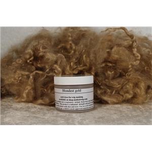 Blondest gold Wig making dye Jar,will Dye 5 lb mohair 25722