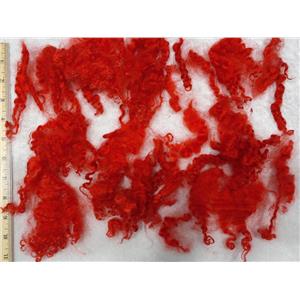 red dyed angora goat fine adult Mohair locks 1 oz 3-5" 25846