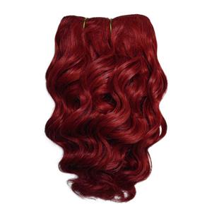 Red wavy mohair weft coarse  6-8" x200"  25896  FP