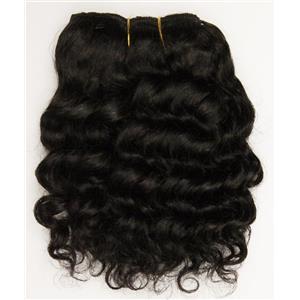 Black/brown #1B  wavy mohair weft coarse  6-8" x200"  26366  FP