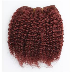 Dark auburn red  #33 bebe curl- mohair weft coarse 7-8" x200" 26594 FP