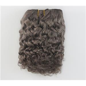 Dark mouse gray-brown curly mohair weft coarse  6-8" x200"  25951  FP