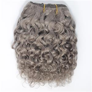 Light mouse gray-brown curly mohair weft coarse  6-8" x200"  25914  FP