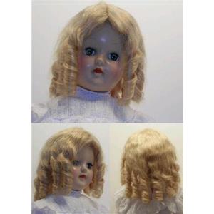 Mohair Wig sausage curls hand sewn blonde sz 9 "  11994