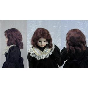 Mohair Wig sausage curls hand sewn  brown sz 8 "  11678