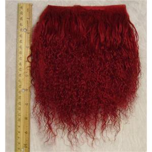 2" sq Carmine red tibetan lambskin no seam  23919