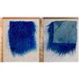 5 1/2 "sq Cobalt blue  tibetan lambskin wig several seams remnant  24979