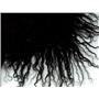 5 1/2" sq curly Black Tibetan lamb skin 4-5" hair  one corner seam 25718
