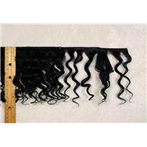 Yak hair weft Black wavy fine yak  double row 6-8" x 100 " 25463 FP