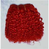 Red bebe curl - tight curl - mohair weft coarse  6-8" x200"  25899  FP