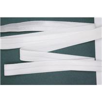 Crownette trims satin finish fold over elastic White  3/4" offset 1 yd 26696