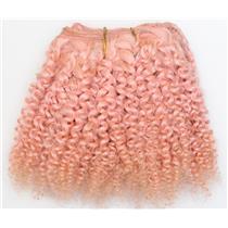 Pink bebe curl - tight curl  mohair weft coarse 7- 8" x 50" 26464 QP