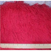 3" sq dark pink tibetan lambskin curly mohair wig 22995
