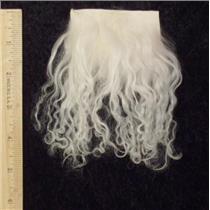 Natural white loose curl  tibetan lambskin scrap sample  25503