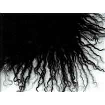 2" curly Black Tibetan lamb skin wig no seam  23295