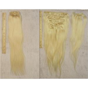blonde #613 silky human hair clip in 18"x100 g 23988 FP