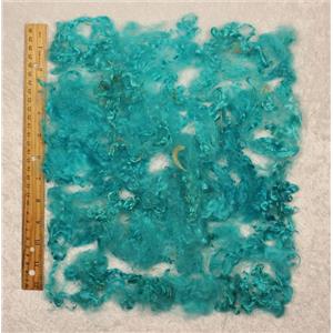 turquoise blue 0.1% angora goat fine young adult Mohair locks 1 oz 3-5"  25475