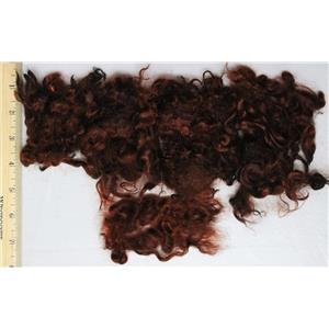 Auburn brown G angora goat mohair locks doll hair 26097