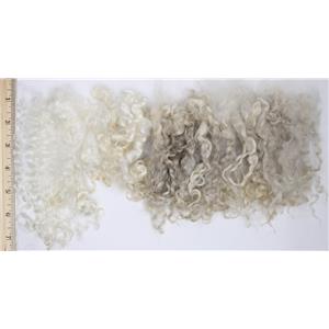Mohair raw white kid curls 1 oz  4-7" wig root or spin  26666