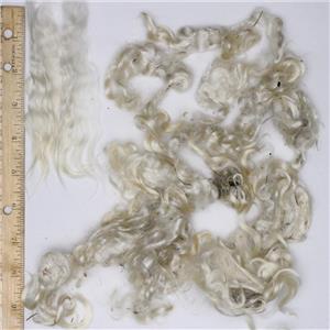 Mohair washed fine adult Natural white unsorted curls 3-5" 2 oz 26752