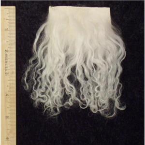 Natural white straighter hair  tibetan lambskin scrap sample  25504
