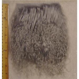 4"sq silver tibetan lambskin doll hair no seams 23849