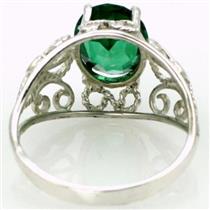 SR162, Russian Nanocrystal Emerald, 925 Sterling Silver Ring