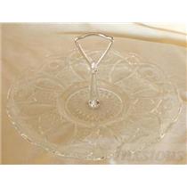 Vintage Crystal Glass 10" Serving Dish w/ Silver Handle