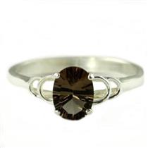 SR300, Smoky Quartz, 925 Sterling Silver Ring