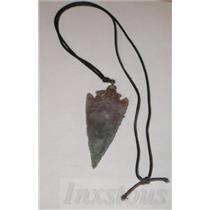Copper Wrapped Agate Arrowhead Pendant Necklace