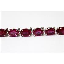 SB002, Created Ruby, 925 Sterling Silver Bracelet