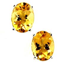 925 Sterling Silver Post Earrings, Citrine, SE002