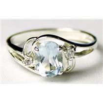 SR176, Aquamarine, 925 Sterling Silver Ring