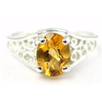 Sterling Silver Ladies Ring, Citrine, SR005