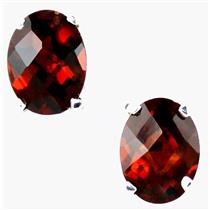 925 Sterling Silver Post Earrings, Mozambique Garnet, SE002