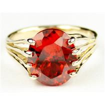 10K, 14K or 18K Gold Ladies Ring, Created Padparadscha Sapphire, R280