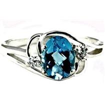 SR176, Swiss Blue Topaz, 925 Sterling Silver Ring